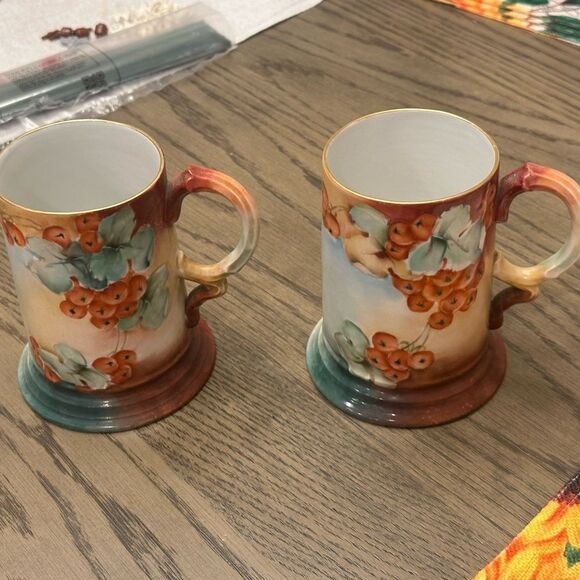 MZ Austria Hand Painted Mug Tankard Mug fancy berry mugs - Picture 9 of 11